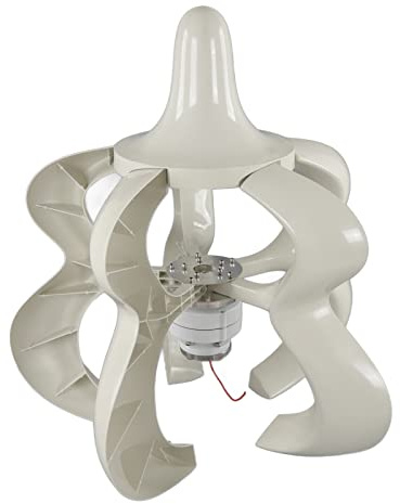 HEEPDD Kit Generatore Eolico Verticale 12V 24V, Generatore Eolico a Forma di Zucca a 5 Pale con Pale in Fibra di Nylon e Controller IP67, Potenza Silenziosa Senza Imbardata per Barche Marine (100W)