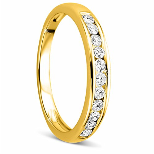 Orovi Damen-Ring Memoire Hochzeitsring GelbGold 14 Karat (585) Brillianten 0.33 carat Verlobungsring Diamantring