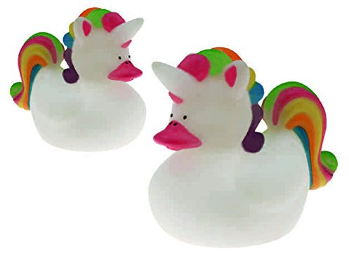 RPN 2X Einhorn Badeente Gummiente Regenbogen, ca, 7 cm
