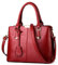 FiveloveTwo Damen Elegant PU Leder Schultertasche Shopper Top-Griff Tragetaschen Umhängetasche Große Handtasche und Geldbörsen Burgund