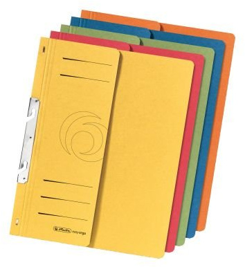 Herlitz 5976055 Einhakhefter A4 mit 1/2 Vorderdeckel und kaufmännischer Heftung, 5 Stück (Farbig Sortiert, 2er Pack)