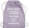 Turnbeutel Rucksack - Sportbeutel bedruckt Geschenk - Bitte nicht schubsen ich hab Sekt im Beutel - Unisize - Pastell Lila - sektgeschenke für frauen festival-bag festival sprüche stoffbeutel