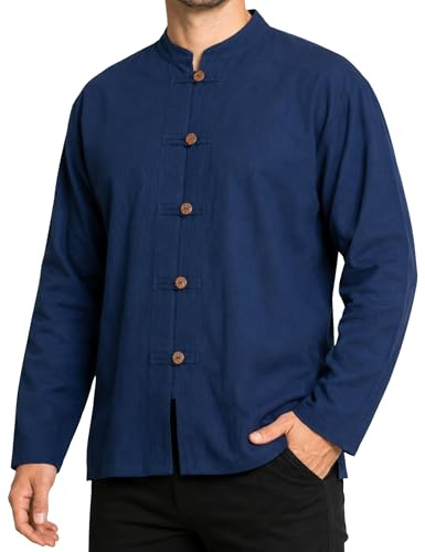 PANASIAM ShirtBEN-5Button, Blue XL