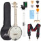 Aklot Banjolele,4 Saiten Banjo-Ukelele 23 Zoll Konzert Remo Trommelkopf, offener Rücken, Ahornkorpus 1:15, Advanced Tuner mit Zwei-Wege-Halsstab,Gigbag Tuner Saitengurt Plektren
