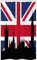ABAKUHAUS Union Jack Schmaler Duschvorhang, Historische Stadt UK, Badezimmer Deko Set aus Stoff mit Haken, 120 x 180 cm, Royal Blue Schwarz Rot