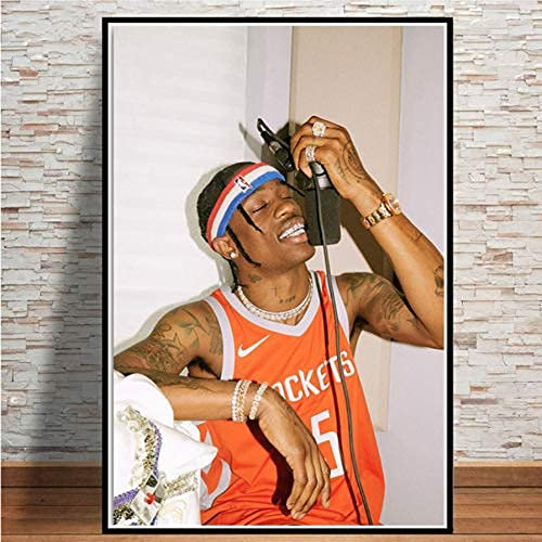 MZCYL Leinwand Malerei Wandkunst Bild Travis Scott Rapper Music Star Fashion Poster Drucken Leinwand Malerei Geschenk Ohne Rahmen 40 * 60 cm