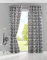 Gardinenbox 2er Set HxB 245x140 cm Vorhang Widseide Optik Weiß Schwarz Barock Blickdicht Flockfasern Deko Gemustert, Blickdicht mit verdecktem Schlaufenband, 20200-20210