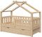VitaliSpa Hausbett Design, Bett aus Holz, Naturholz, 70x140 cm mit Schublade