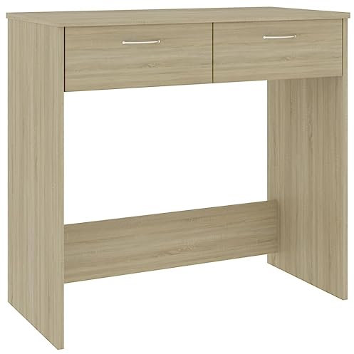vidaXL Bureau Table d'Ordinateur Table d'Etude Table Informatique Table d'Ecriture Bureau d'Ordinateur Maison Chêne Sonoma 80x40x75 cm Aggloméré