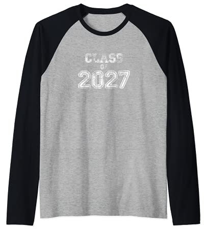 Class of 2027 | Senior 2027 Graduation Vintage School Spirit Raglan