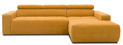 DOMO. collection Ecksofa Brandon, Sofa mit Rückenfunktion in L-Form, Polsterecke, Eckgarnitur 285 x 175 x 98 cm (BxTxH), gelb