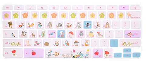 HRH Keyboard Cover for Samsung Chromebook 4 3 XE310XBA XE500C13 XE501C13 11.6/Chromebook 4 15.6 XE350XBA/Chromebook 2 XE500C12/Chromebook Plus V2 2-in-1 XE520QAB XE521QAB 12.2 inch,Forest Animals