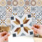 WALPLUS 96 Stück 15x15cm Azulejo Mehrfarbig Wandfliesen Aufkleber Schälen und Kleben Backsplash Abziehbilder Startseite Dekore Aufkantung für Küche Badezimmer Kacheln Farbe auf Wand Wohnen Zimmer