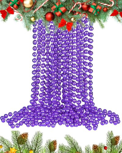 Lulizzie 10 m Weihnachtsperlenkette – Violette Weihnachtsgirlande – Dekoration