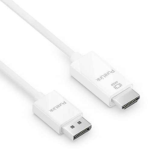PureLink DisplayPort to High Speed HDMI Cable, 4K Ultra HD 60Hz, 18GB/s Bandwidth, Gold-Plated Connectors, 2.00 m, White