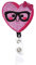 ReelFun Namensschild zum Valentinstag, glitzerndes Herz, einziehbar, mit Krokodilklemme, 61 cm lange Nylonschnur, Krankenschwester, Büro, Mitarbeiter