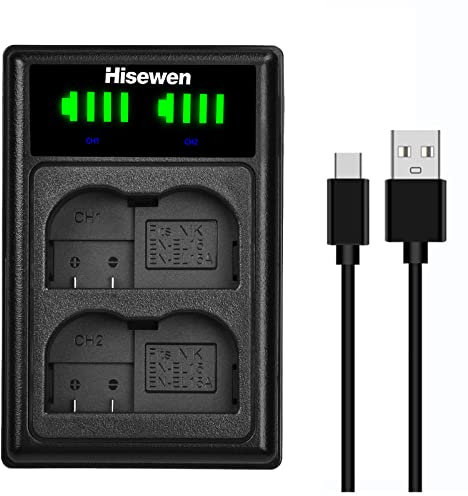 EN-EL15 en EL15a/EL15b/EL15c Chargeur de Batterie Hisewen Dual Chargeur pour Nikon D850, D750,D810,D7500,Z6,Z7,D7200,D7100,D7000,D500,D600,D6100,D6100, D61000,D800,D800E,D810A.