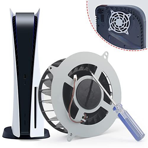 Internal Cooling Fan Replacement for Sony Playstation 5 PS5 with 23 Blades Silent 60cm Line Length Internal CPU Cooling Fan Cooler with Tool