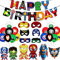 Superhelden Party Dekorationen Avenger Party Supplies – Happy Birthday Banner Superheld Große Folienballons Tortenaufsatz für Kinder Jungen, Mädchen Superhelden Themenparty Dekorationszubehör (A)