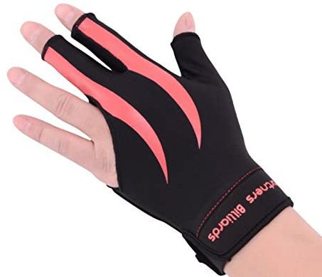 Baoblaze Linkshänder Snooker-Billard-Handschuh elastischem Stoff für Amateure und Profis, Pink Schwarz