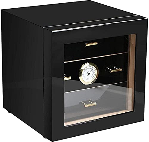 QHYTL Zigarrenschrank-Humidor mit Hygrometer und Luftbefeuchter, 3-lagige Schubladen, dezente Zigarrenkiste, dekorative Kiste, Zigarrenkiste