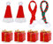 Cobee Weihnachtspuppenhaus Dekoration, 8 Stück Mini Strick Weihnachtsmütze Schal Geschenkbox Modell süße Puppe Mütze Schal Kleidung Zubehör 1:12 Weihnachtsbaum Dekoration Weinflaschenverschlüsse