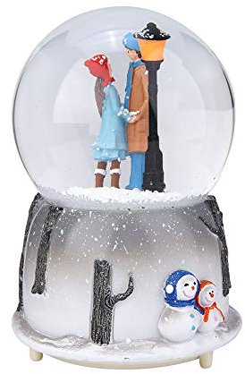 Spieluhr mit Schneekugel Weihnachten, Musikalische Schneekugel Spieluhr Desktop Ornament Tochter Kind Belohnung Familienspielzeug feiern mit LED-Licht