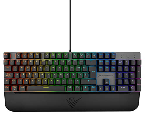 Phoenix Mk1 Elite, Teclado Mecánico Gaming RGB, Español, Swtiches Brown, Programa Configuración, Reposamanos Magnético