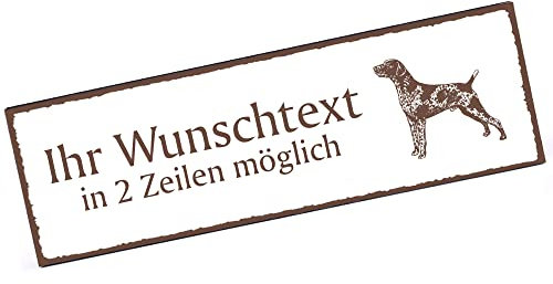 Türschild Deutsch Kurzhaar Namensschild personalisiert mit Gravur- 150mm x 50mm - selbstklebend
