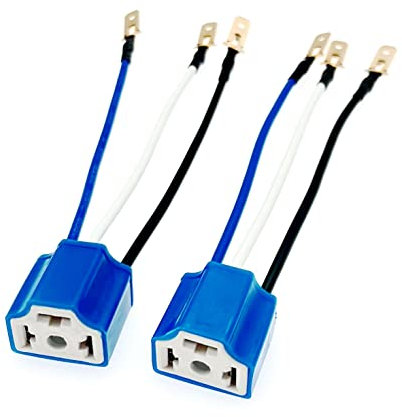 JZK 2x Connecteur phare H4 faisceau câblage, H4 9003 HB2 céramique H4 prise phare voiture 3 broches 3-pin H4-3 scoket lampe voiture, prise faisceau phare H4 pour phares véhicule/feux antibrouillard