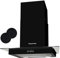 Russell Hobbs 60cm Flat Glass Cooker Hood, 3 Speed Settings, Washable Filters, ECO LED Lights, Low Noise, Extraction and Recirculation, Premium Push Button Controls, Black RHFGCH601B