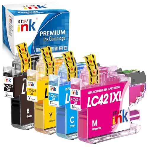 LC421XL LC421 Patronen Multipack Kompatibel für Brother LC421XL LC421 LC 421 für Druckerpatronen Brother LC421 für Brother DCP-J1050DW Patronen MFC-J1010DW DCP-J1140DW DCP-J1800DW Patronen (4er-Pack)
