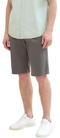 TOM TAILOR Herren 1040223 Slim Chino Bermuda Shorts mit Stretch, 34673 - Grey Structure Print, 29