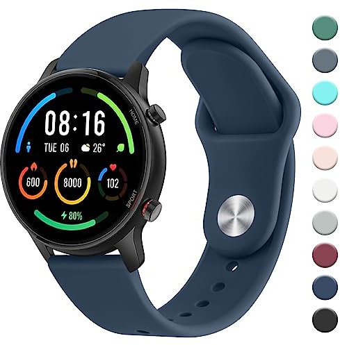 Oumida Armband für Xiaomi Watch S1 & Mi Watch, Silikon Sport Armband, 22mm Classic Ersatz Uhrenarmband