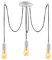 JIAHUA 3Lights White Industrial Pendant Light Fitting,Multiple Spider Ceiling Pendant Lamp Chandelier with Adjustable 3M Twisted Braided Cable E27 Lamp Holder