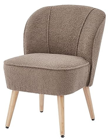 BAÏTA Sessel Tivoli aus Stoff, Taupe mit Holzfuß