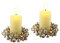 LED-Kerze aus Echtwachs mit Kranz 2er Set elektrische Kerze Warmweiß Stimmungslicht Lichter Dekoration Stumpenkerze große Adventskerzen Adventskranz Kranz romantisch Valentinstag, champagner, 2er Set