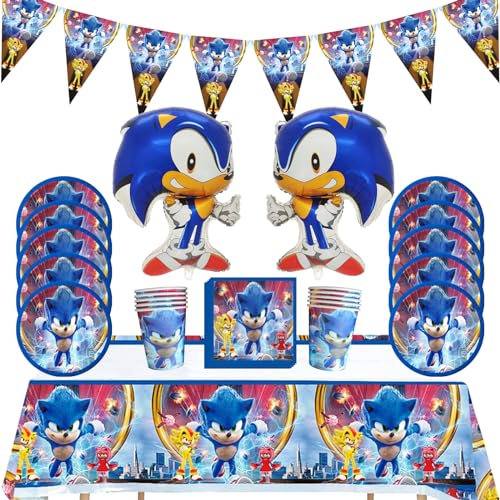 FAMILIO Cartoon Party Tableware Set - 44pcs Birthday Decoration for Boys & Girls