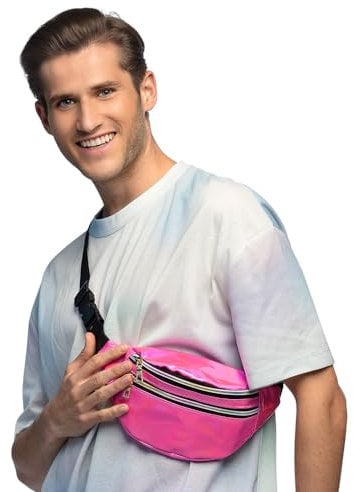 Boland Sac banane holographique, rétro, accessoire pour costume de carnaval, sac banane, accessoire de festival, carnaval, fête à thème