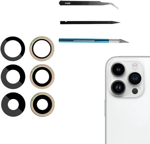 Sapphire Rear Camera Glass Lens Replacement for iPhone 14 Pro / 14 Pro Max, 14 Pro / 14 Pro Max Back Rear Camera Glass Lens Replacement with Professional Repair Tool Kit
