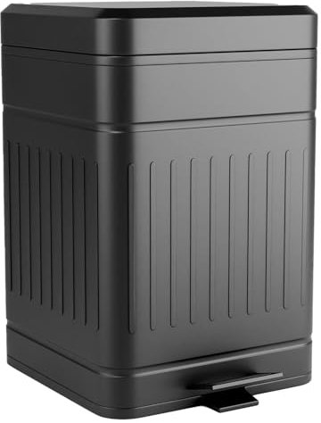 AnimoGoods™ Stainless Steel Dog Poop Trash Bin for Outside - Small Outdoor Trash Can with Lid - Dog Waste Container - Dog Poop Odor Eliminator Outdoor - Includes 3 Odor Filters