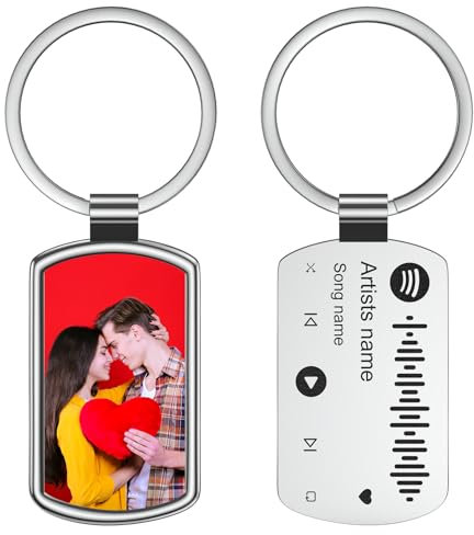 Porte clef personnalisable, porte clé photo personnalisé, Spotify code clef photo, musique plaque cadre photo cadeau pour homme et femme