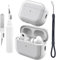 Teyomi Custodia per Airpods Pro 2 con Kit di pulizia, Cover per Airpods Pro 2 con Cinturino, Custodia protettiva per Airpods Pro 2 Generazione, Case Airpods Pro 2 [Design Touch in Pelle] (Bianco)