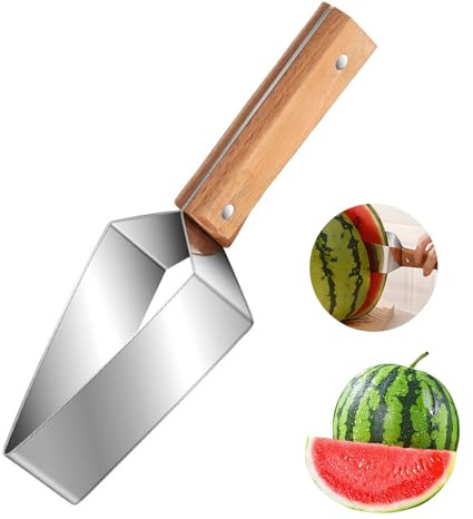 Herramienta de corte y rebanado de sandía, cortador manual de frutas de acero inoxidable, cortador multifuncional de frutas de verano para cortar rápidamente frutas en la cocina, para fiestas