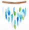 GURU SHOP Muschel Mobile, Ethno Windspiel, Sonnenfänger - 50 cm Blau/grün