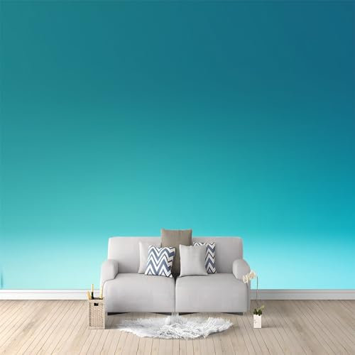 Fototapete 3D Effekt Einfacher Farbverlauf In Cyan 200x140 cm Vliestapete Wohnzimmer Schlafzimmer Vlies Tapete Art Wandtapete UV-Beständig Wanddekoration Tapete
