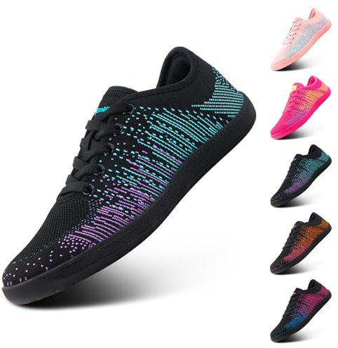 Hitmars Scarpe a Piedi Nudi Donna Scarpe Sportive Casual Donna Minimaliste Scarpe a Piedi Nudi Leggere Scarpe Sneakers Scarpe da Running Traspirante Scarpe Fitness Viola 38 EU