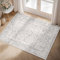 HUGEAR Grau Bereich Teppich 60x90 cm Eingang Teppich Küche Vintage Wohnzimmer Teppich Indoor Schlafzimmer Teppich Waschbar Distressed Teppich Grau Floral Tür Matte Retro Akzent Wurf Teppich Büro Bad