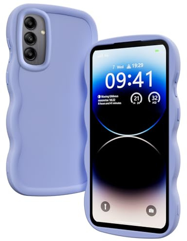 XINYEXIN Coque Wavy pour Samsung Galaxy A05s | Étui en Silicone Souple, Bord Ondulé, Antichoc, Prise en Main Confortable, Violet