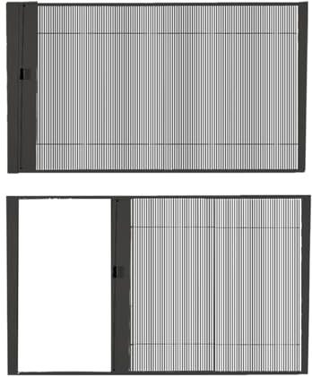 Zanzariera estensibile telaio alluminio 2 pezzi di zanzariere espandibili Grigio per finestre di casa, zanzariera scorrevole orizzontale con maniglia, zanzariera di ricambio per finestre scorrevoli co